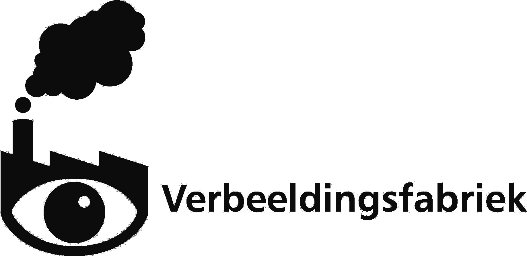 Logo van de Verbeeldingsfabriek: een fabriek in de vorm van een oog